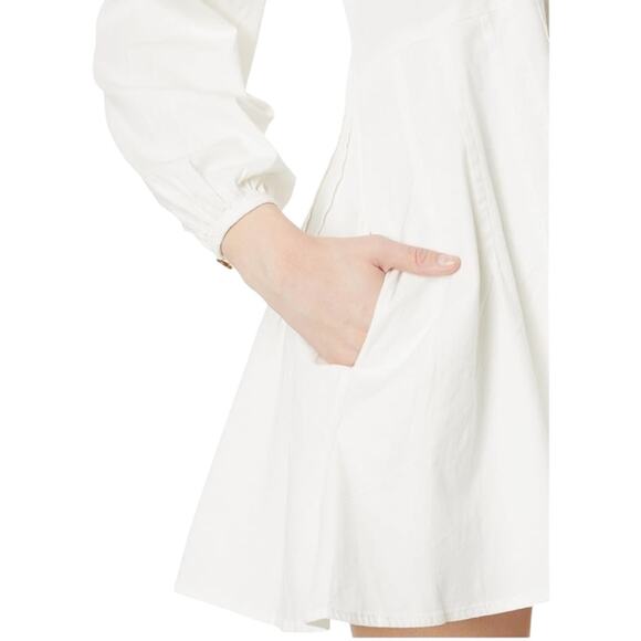 Free People Marvelous Mia Long Sleeve Mini Dress in Ivory – Sz Med - Picture 4 of 9